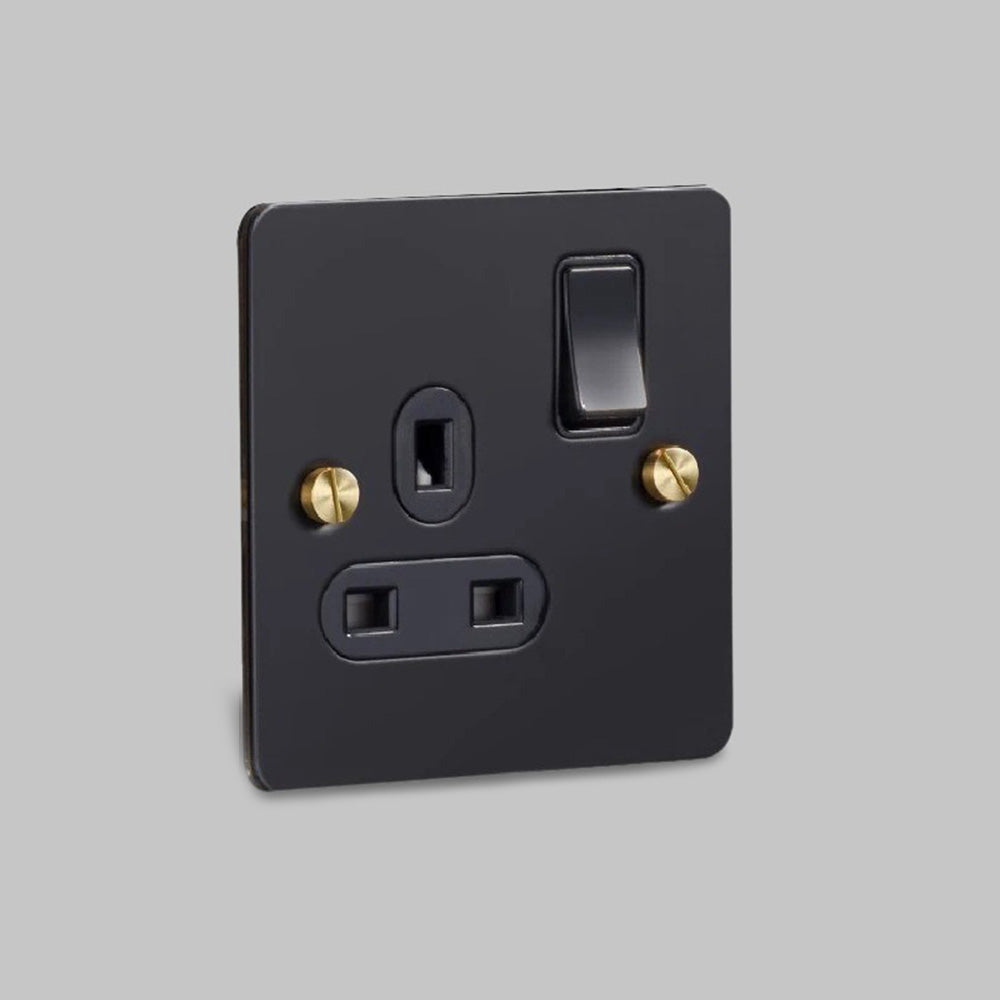 Brass & Bolt Co. 1G Plug Socket – Black